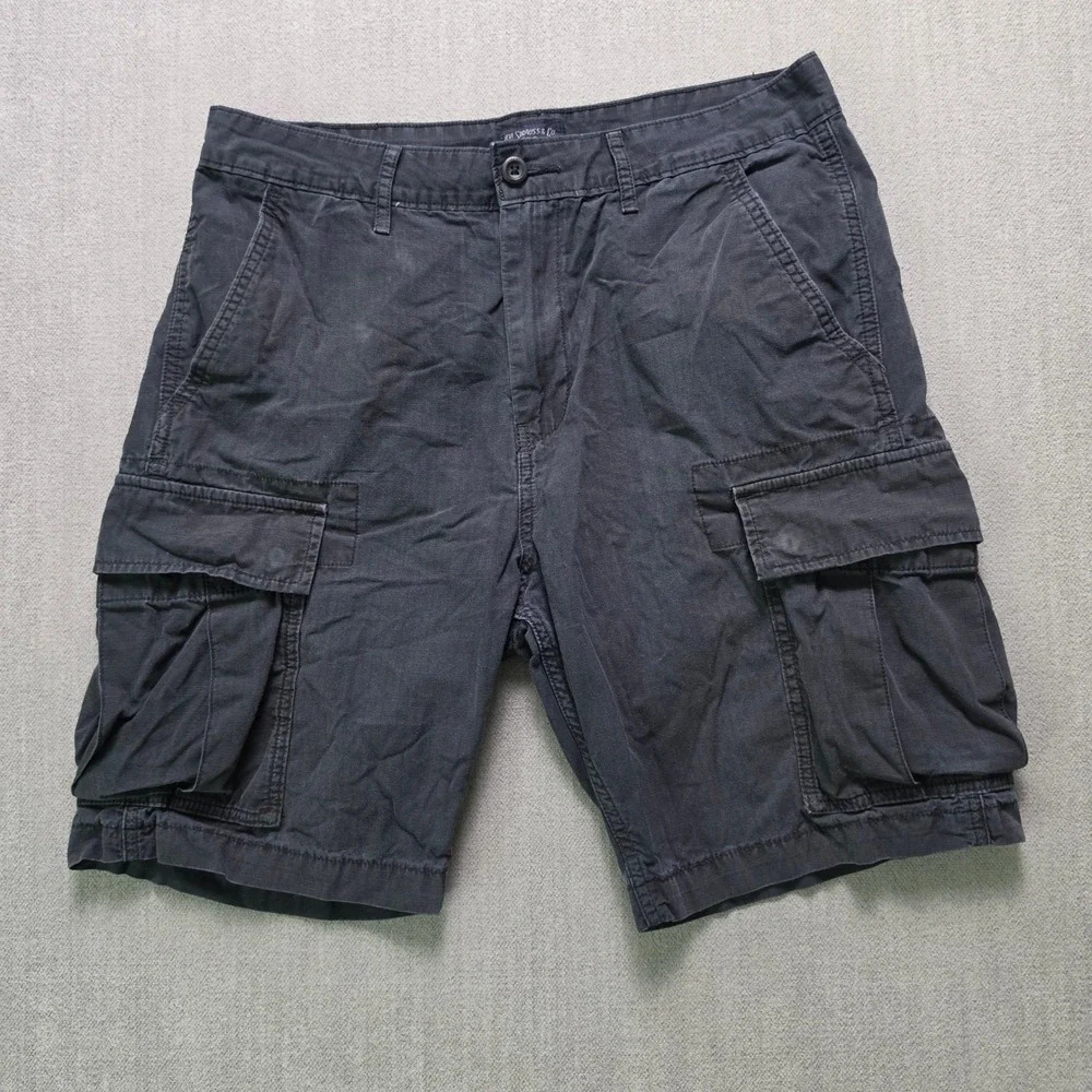 Levi's Cargo Shorts Men 31 Black Ripstop Cotton Multi Pocket Utility